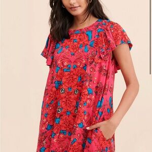 Free People Yara Printed Mini Dress LNC